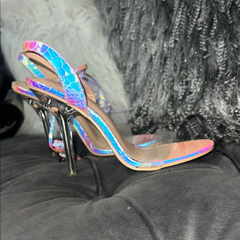Holographic Strappy Heels